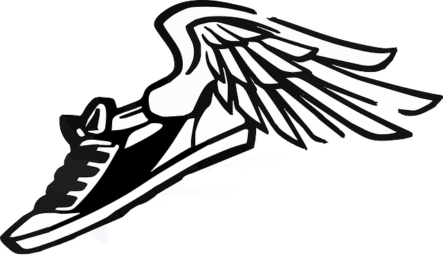 Sapato Com Asas Logo - Athletes Run Black Round Car Magnet (640x383), Png Download