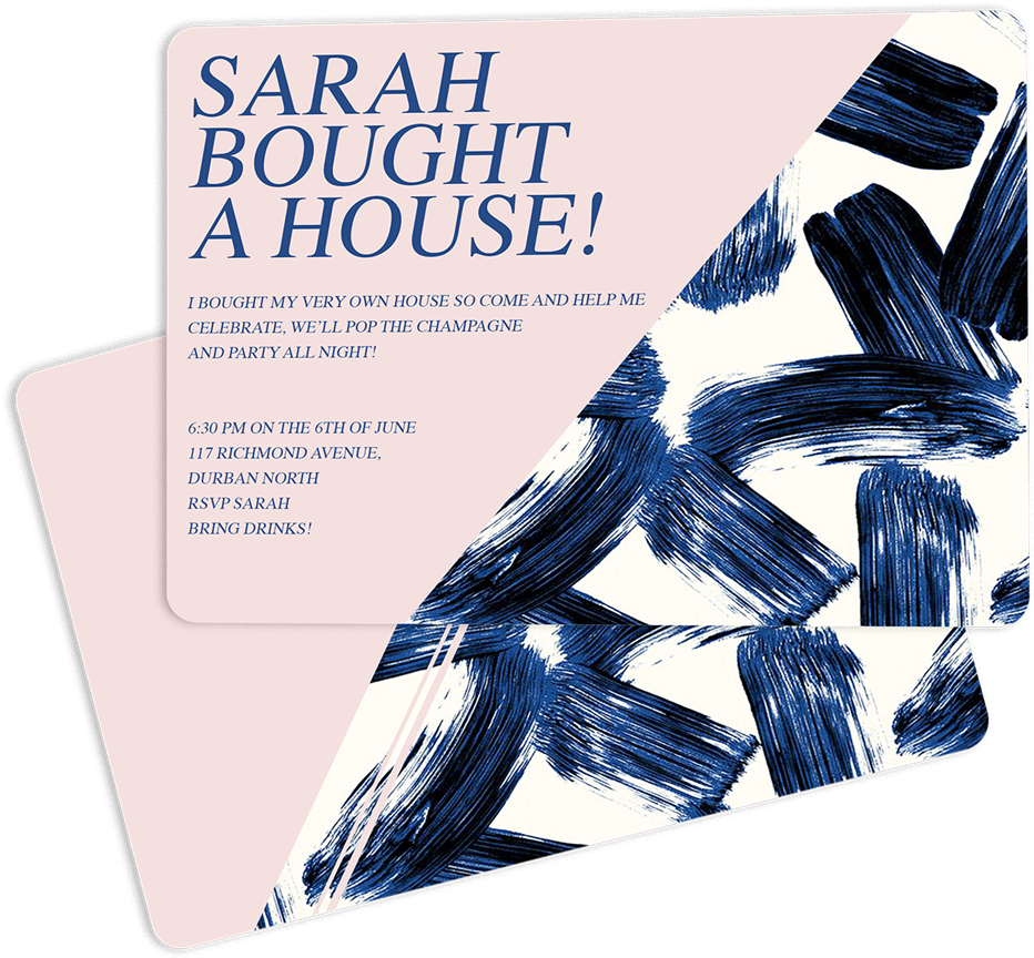 Picture Of Brush Stroke Invitation (1140x1139), Png Download
