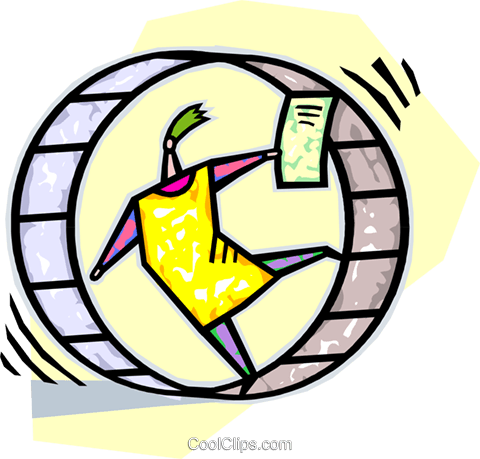 Businessman In A Hamster Wheel Royalty Free Vector - School (480x459), Png Download