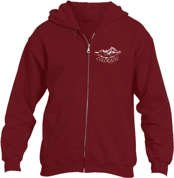 Colorado Vintage Mountain Drawing - Blank Zip Hoodie Mockup (600x600), Png Download