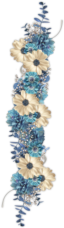 Cheyokota Digital Scraps - White And Blue Flowers Clip Art (242x800), Png Download