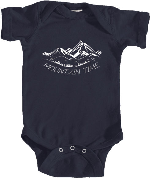 Mountain Time Vintage Mountain Drawing - Infant Bodysuit (600x600), Png Download