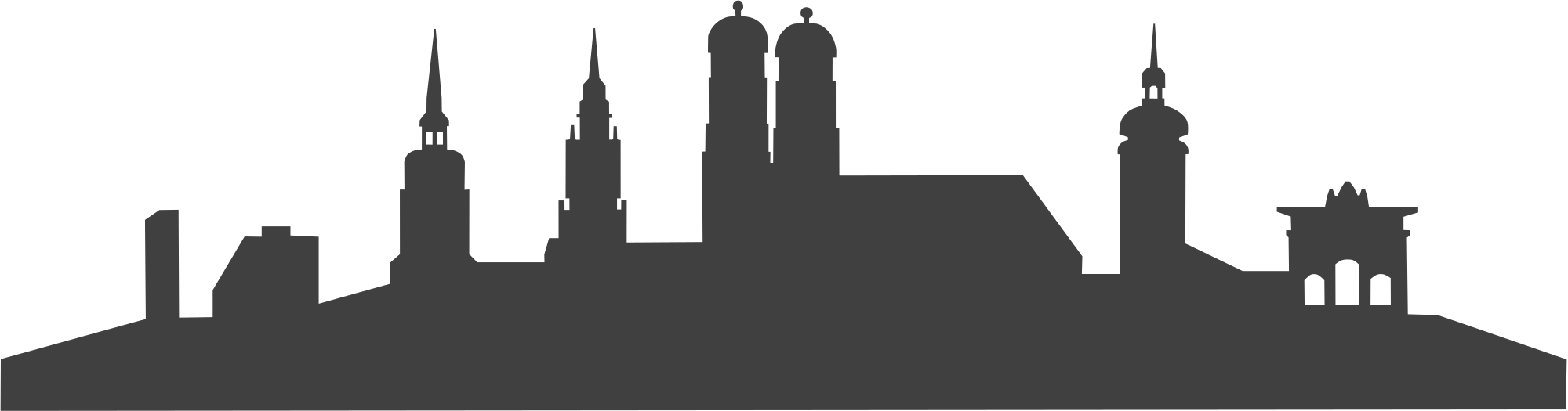 Silhouette Of Munich - Silhouette Munich (2000x525), Png Download