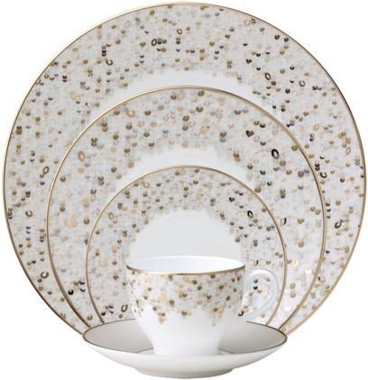 Spangles White 5-piece Place Setting - Nikko Spangles Shimmering Bone China Dinner Plate, (480x480), Png Download