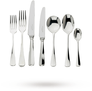 Silver Plated Rattail 7 Place Setting - Dyrberg/kern (350x350), Png Download
