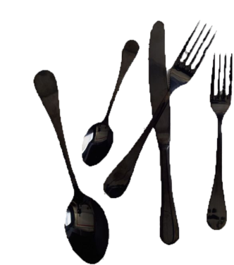 Onyx Place Setting - Black Cutlery West Elm (400x400), Png Download