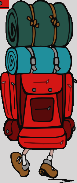 Backpack Hiking Bag Clipart Galleryhip Com The Hippest - Backpacking Clipart (252x597), Png Download