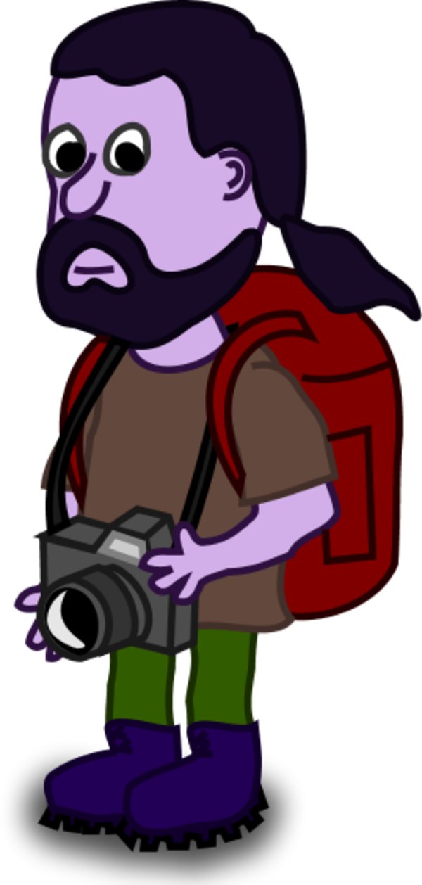 Man Carrying Backpack Clipart - Comic Characters (600x1258), Png Download