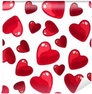Seamless Background With Red Hearts - Vector Graphics (400x400), Png Download