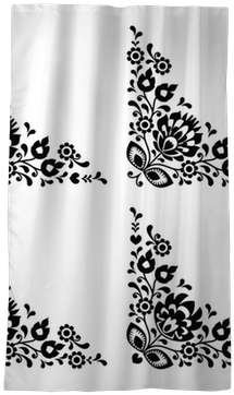 Corner Border Polish Folk Embroidery Pattern - Kuchnia Polska. Tradycyjna, Domowa, Świąteczna (400x400), Png Download