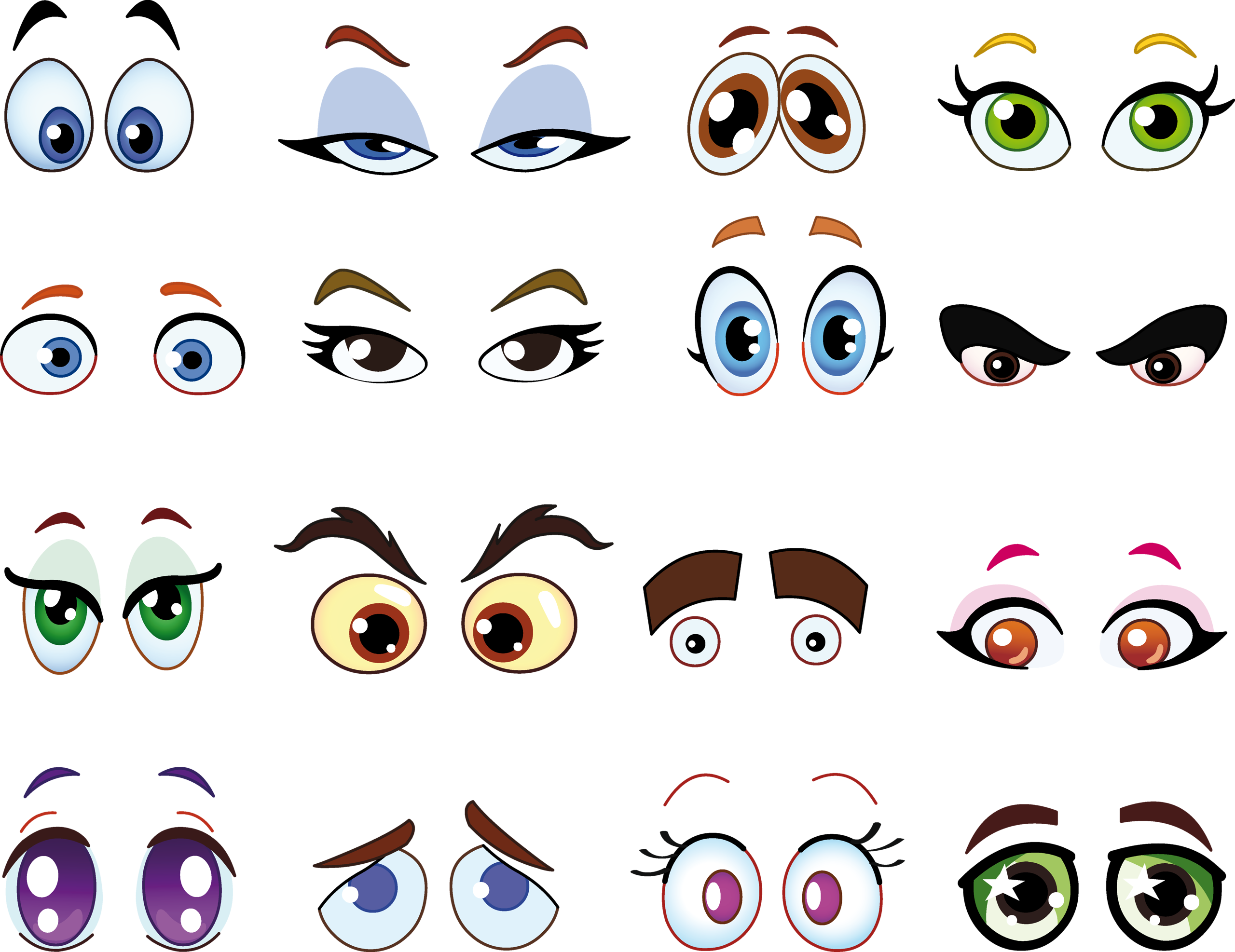 Eyeball Clipart Square Eye - Child Cartoon Eyes (2560x1974), Png Download