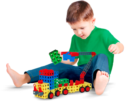Kids Can Start By Building Simple Models With Rok Blocks - Sitting (581x708), Png Download