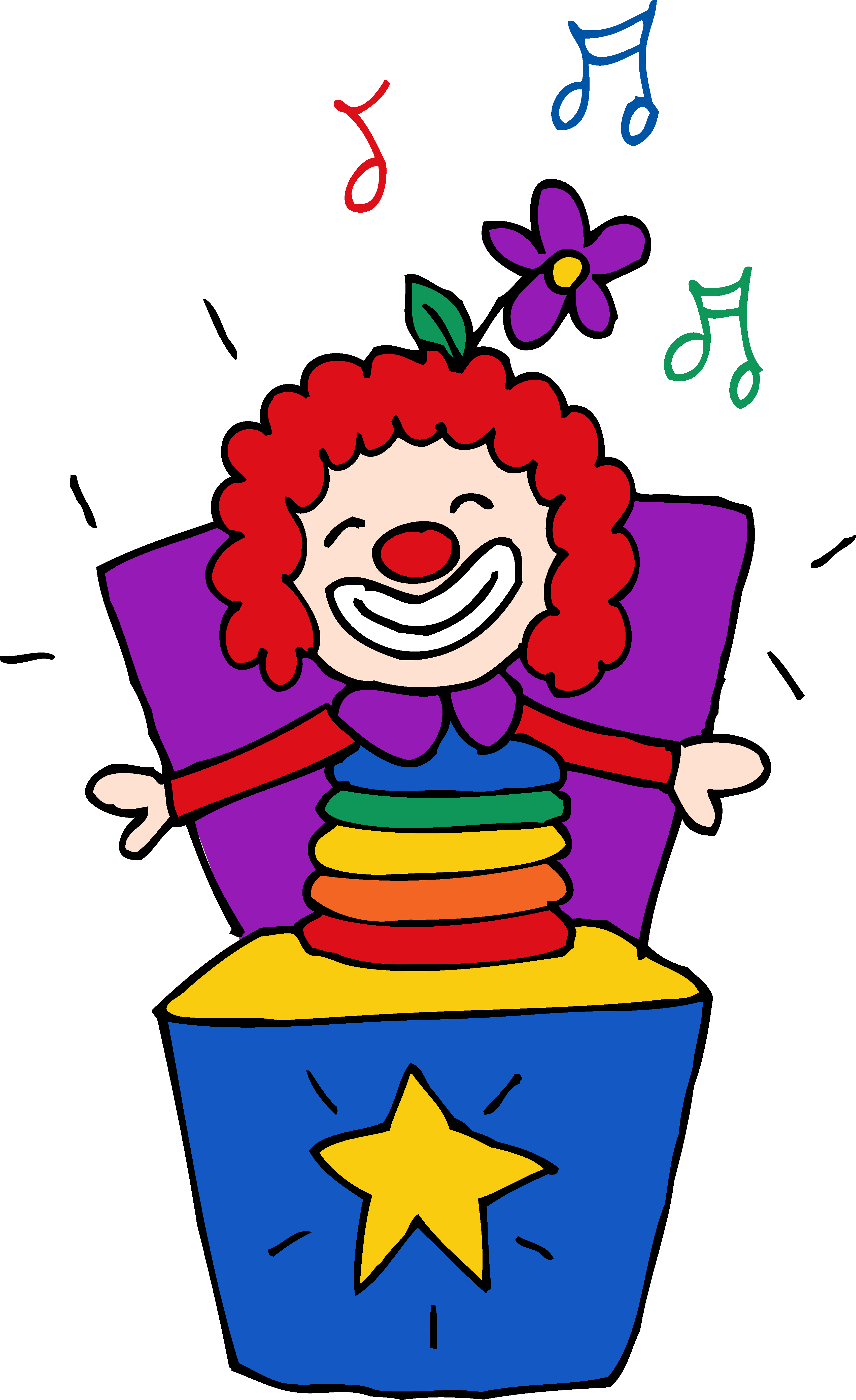 Colorful Jack In The Box Clipart - Toy Clipart (3399x5557), Png Download