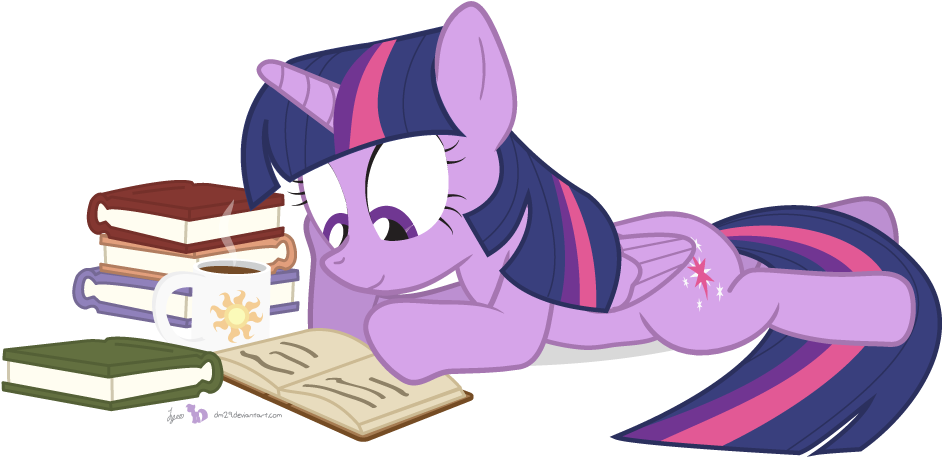 Twilight Sparkle Pony Pinkie Pie Rarity Mammal Vertebrate - Twilight Sparkle Reading A Book (1020x510), Png Download