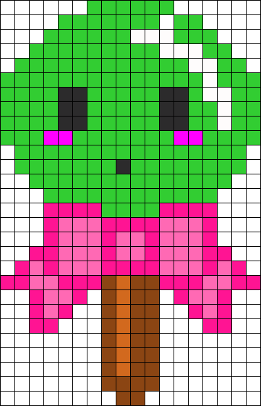 Surprised Lolipop Perler Bead Pattern / Bead Sprite - Dibujos De Comida En Cuadricula (379x589), Png Download