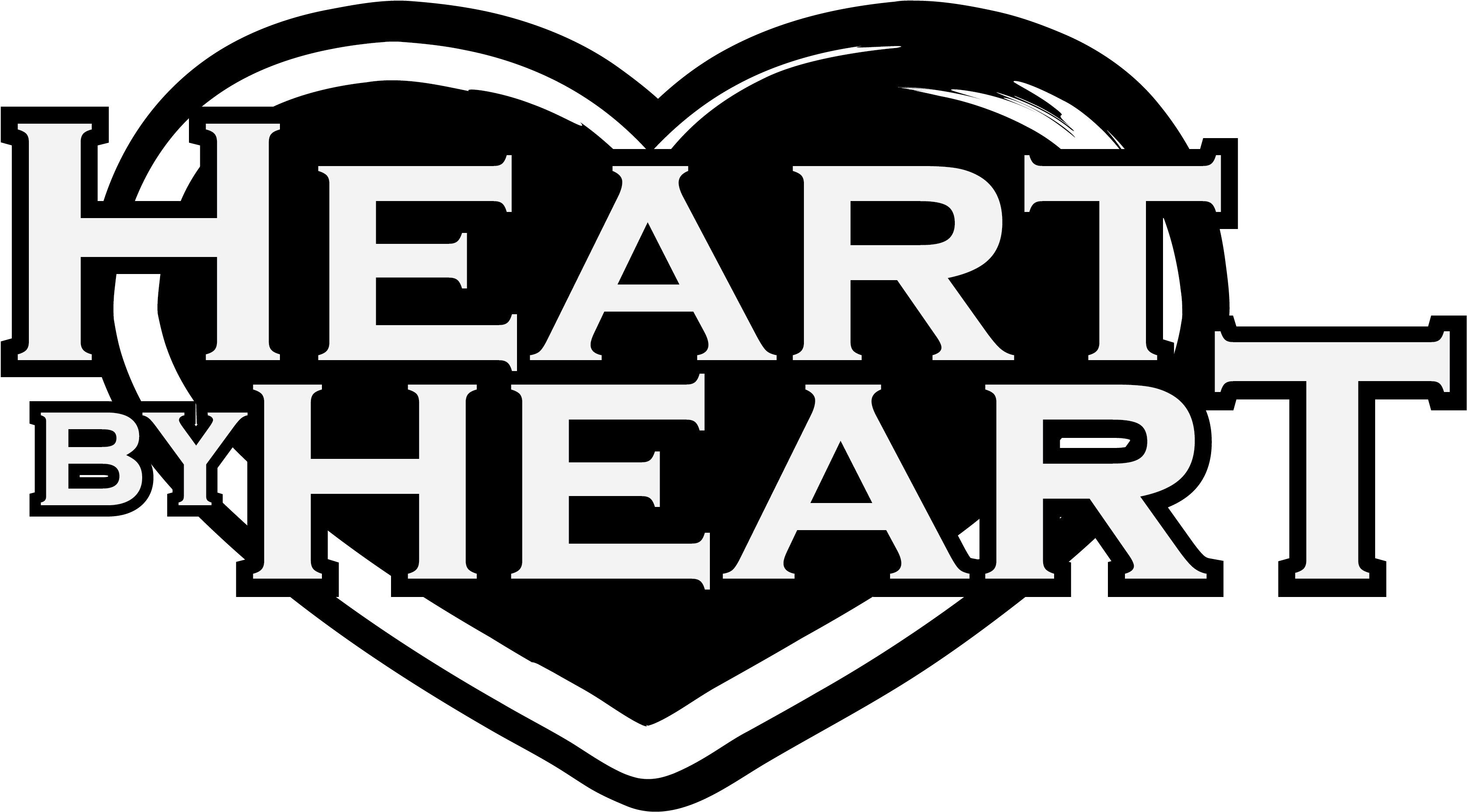 Heart By Heart B/w Logo No Wings - Heart By Heart (3440x1857), Png Download