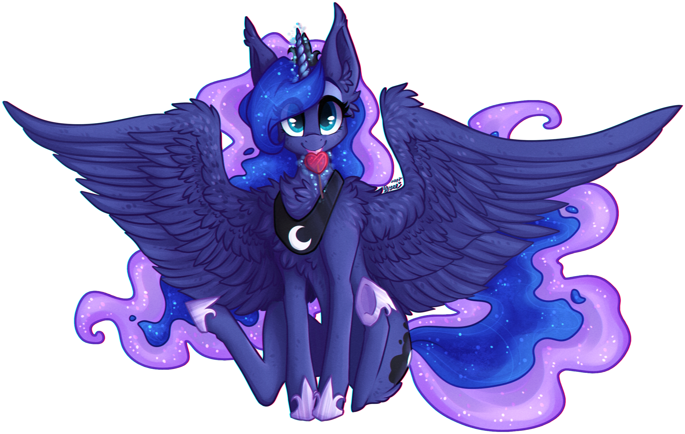 D-dyee, Cute, Female, Heart, Large Wings, Lunabetes, - D Dyee Deviantart (2387x1514), Png Download