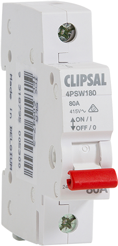 4psw180 Isolator Switch, 1 Pole, 1 Module, 80 A - Din Rail On Off Switch (800x600), Png Download