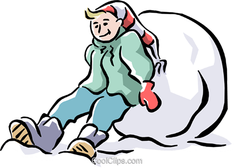Child Playing In Snow Royalty Free Vector Clip Art (480x345), Png Download