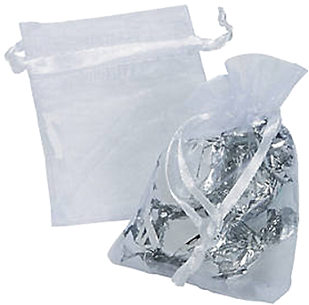 Mini White Organza Drawstring Gift Bags - White Mini Drawstring Bags 2 Units (500x500), Png Download