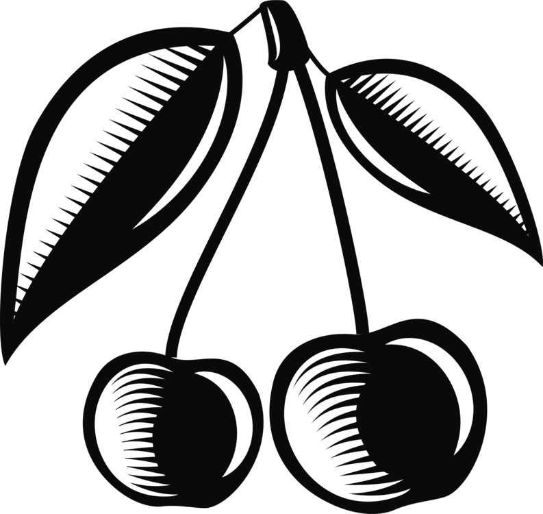 Cherry Fruit Computer Icons Food Silhouette - Векторные Фрукты Стилизованные Фрукты (793x750), Png Download
