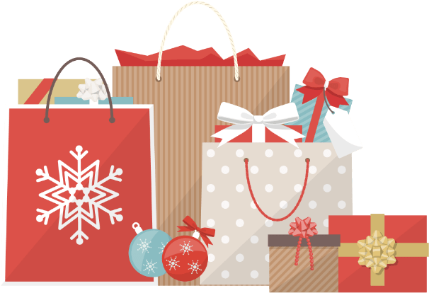 Shop All Gifts - Christmas Shopping Banner (657x457), Png Download