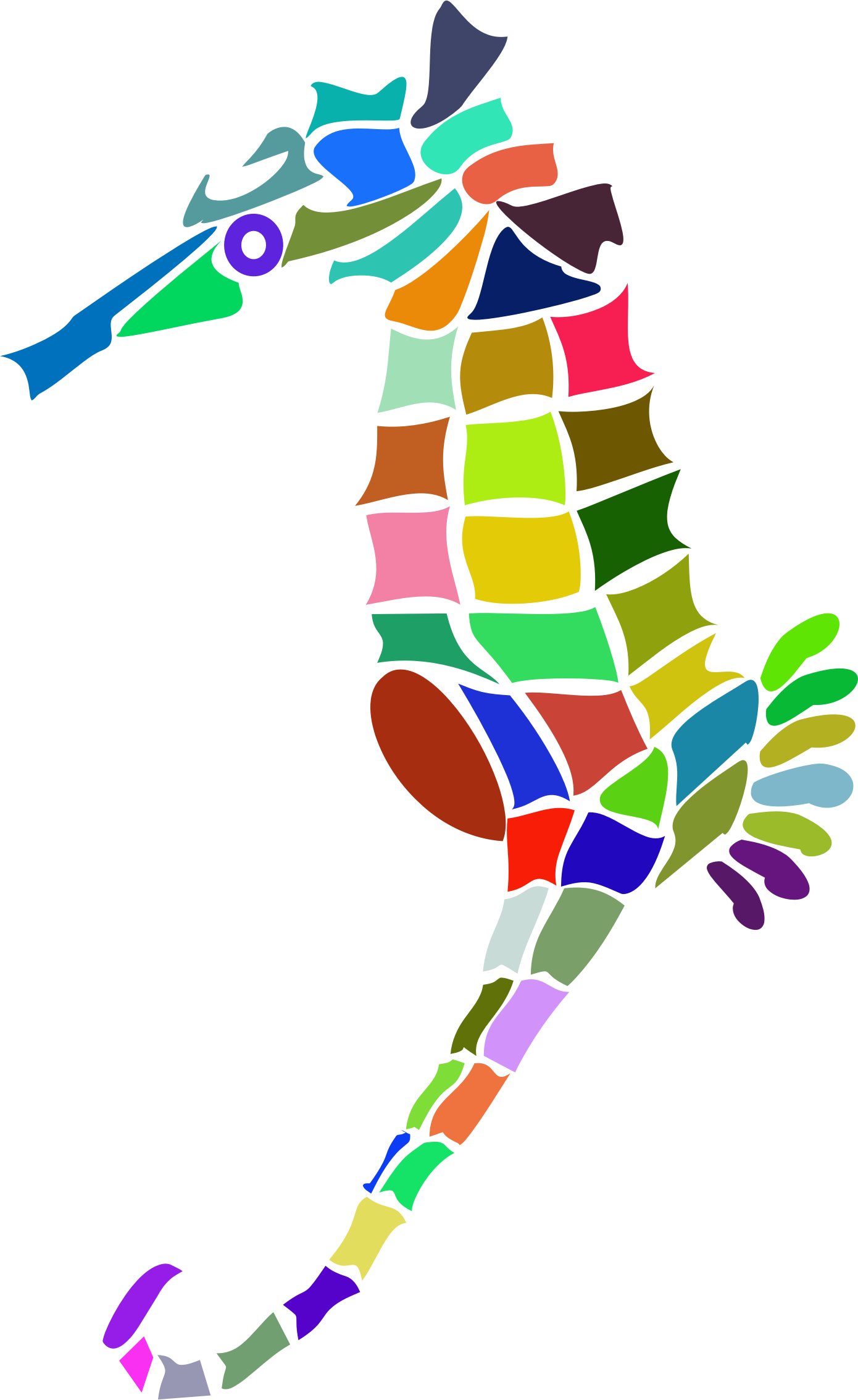This Free Icons Png Design Of Prismatic Stylized Seahorse (1390x2266), Png Download