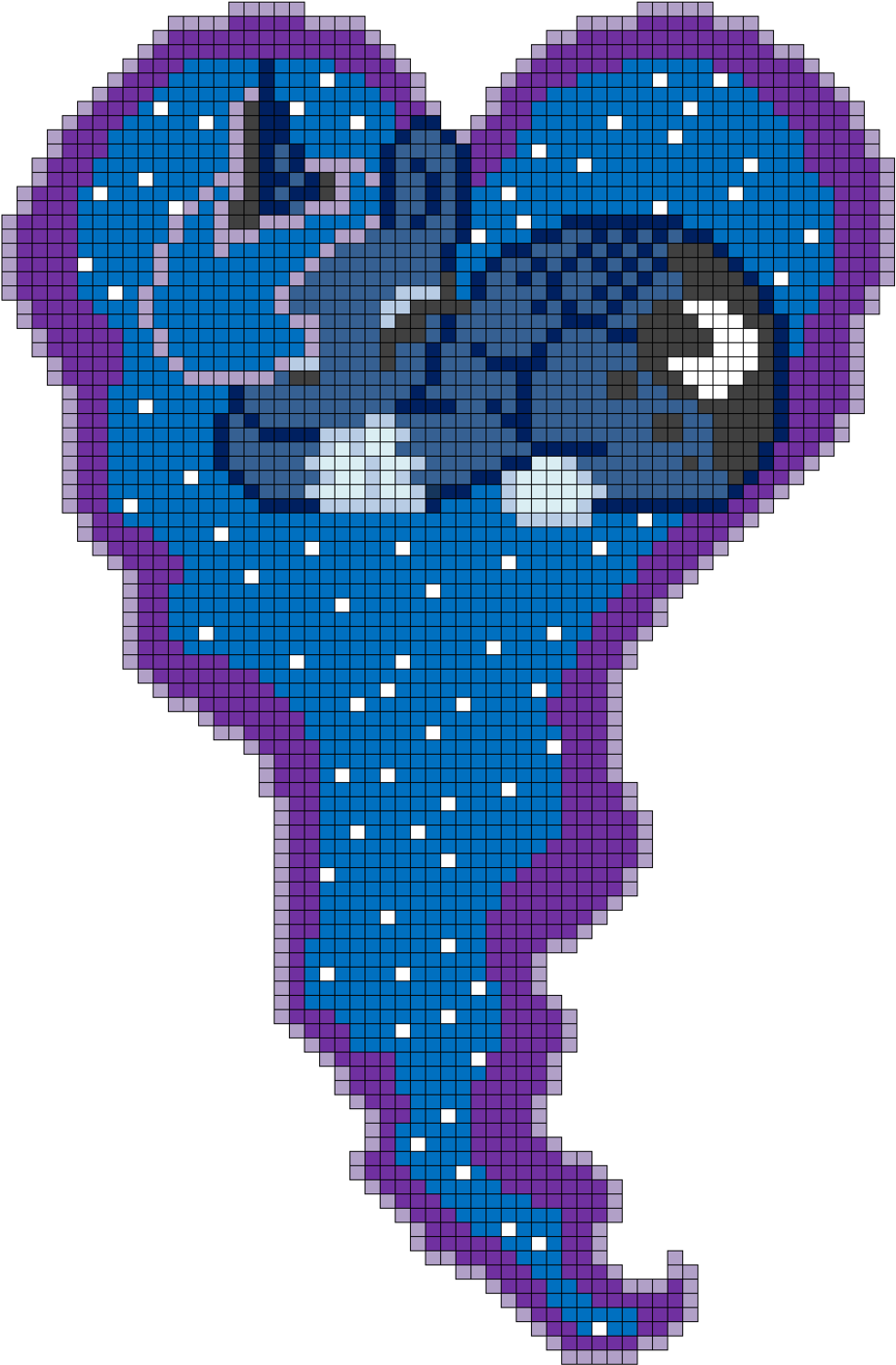 Mlp Princess Luna Heart Perler Bead Pattern By Indidolph - Mlp Heart Pixel Art Grid (1024x1585), Png Download