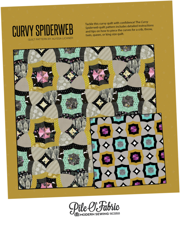 Curvy Spiderweb Quilt - Textile (760x760), Png Download