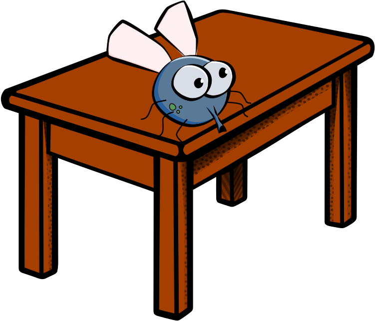 Fly On A Table - Cartoon Image Of A Table (800x675), Png Download