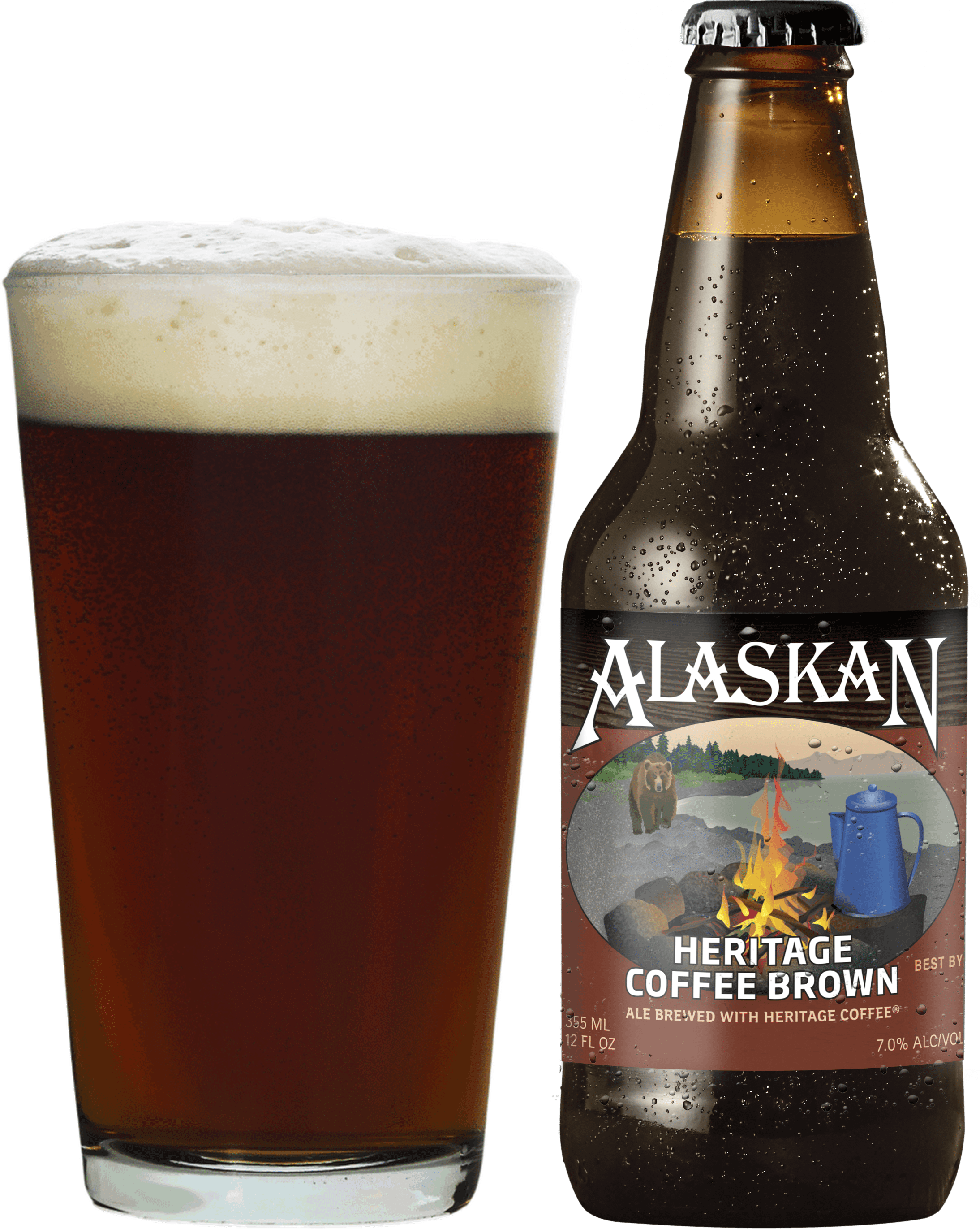 Heritage Coffee Brown Ale Draft Only, Alaska Only - Beer Heritage Coffee Brown (2250x2741), Png Download