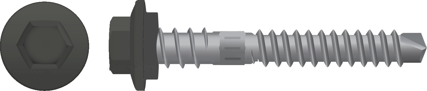 50mm Buildex Roof Zips & Bremick Vortex - Galvanised Double Grip Self Drilling Roofing Screws (1418x302), Png Download