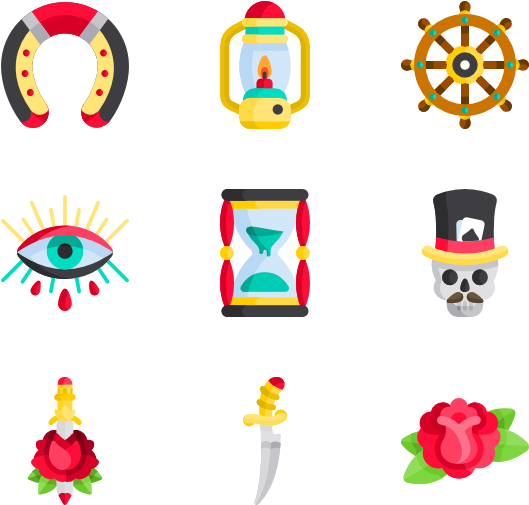 Old School Tattoo - Icon (600x564), Png Download