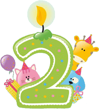 Numero 2 Png Cumpleaños - Happy 2nd Birthday Template (668x449), Png Download