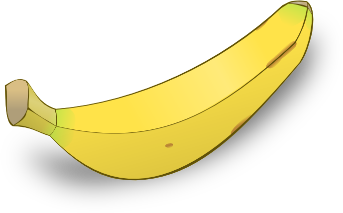 A Single Banana With It's Peel Unopened - Banana Fruit Clip Art (700x429), Png Download