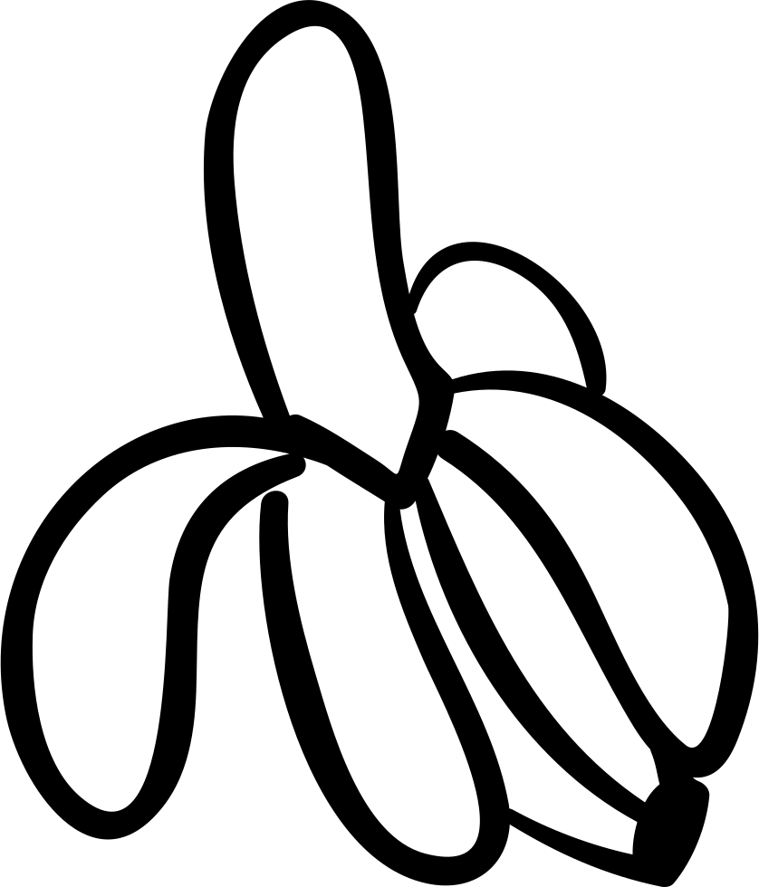 Peeled Banana - - Banana Cartoon Transparent (838x980), Png Download