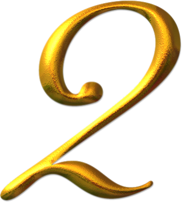 Biscoitos, Molde, Letras De Ouro, Letras Do Alfabeto, - Gold Number 2 Png (360x400), Png Download