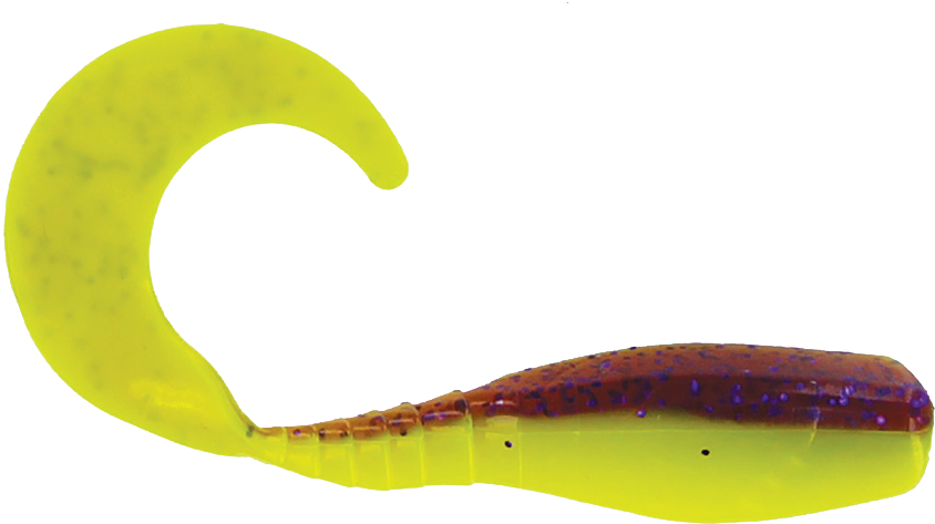 2″ Curly Tail Crappie Minnr In Purple Glitter - Illustration (952x952), Png Download