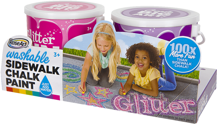 Purple -  -  - Roseart Washable Sidewalk Chalk Paint (2 Count), Glitter (800x800), Png Download