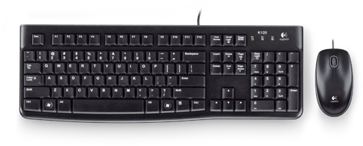Usb Keyboard And Mouse - Logitech Desktop Mk120 Wired Keyboard And Mouse Set (575x350), Png Download
