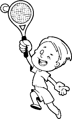 Dibujo De Niño Jugando A Tenis Para Colorear - Jugar Tenis Para Colorear (600x470), Png Download