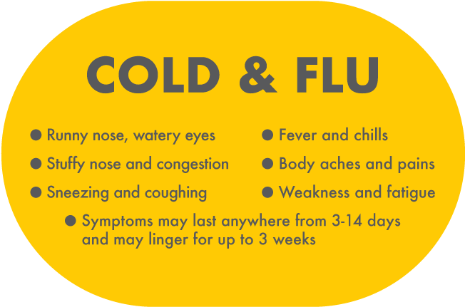 Cold And Flu Symptoms - Cold Flu Symptoms (678x448), Png Download