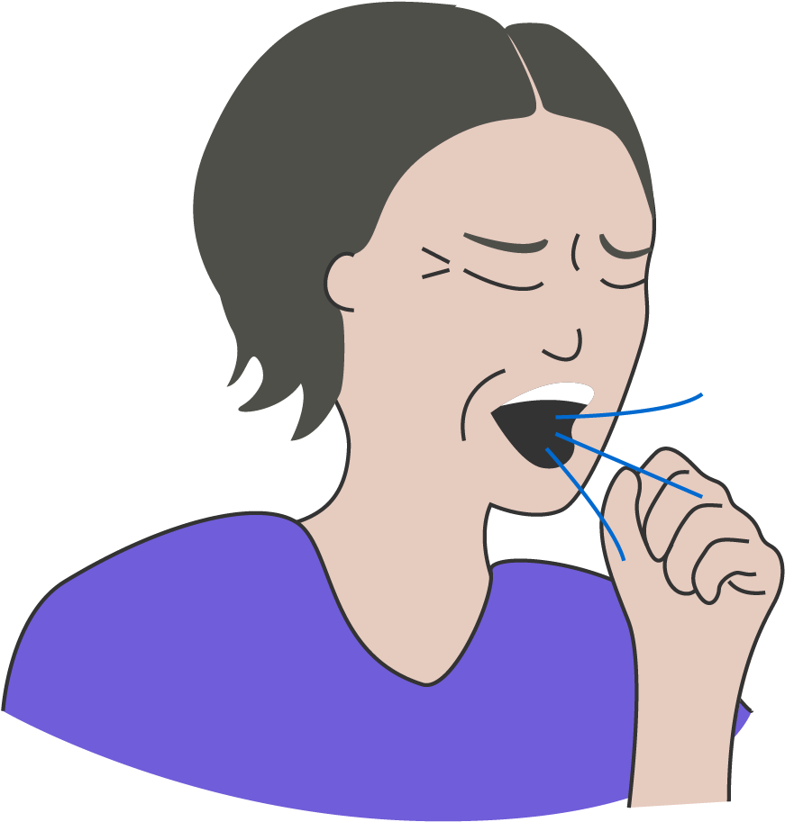 Chest Pain, Coughing Or Wheezing - Cough Cartoon Png (1250x1250), Png Download