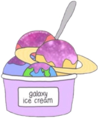 Helado Tumblr Mundo Unicorn Galaxy - Png Cute Tumblr Ice Cream (345x415), Png Download