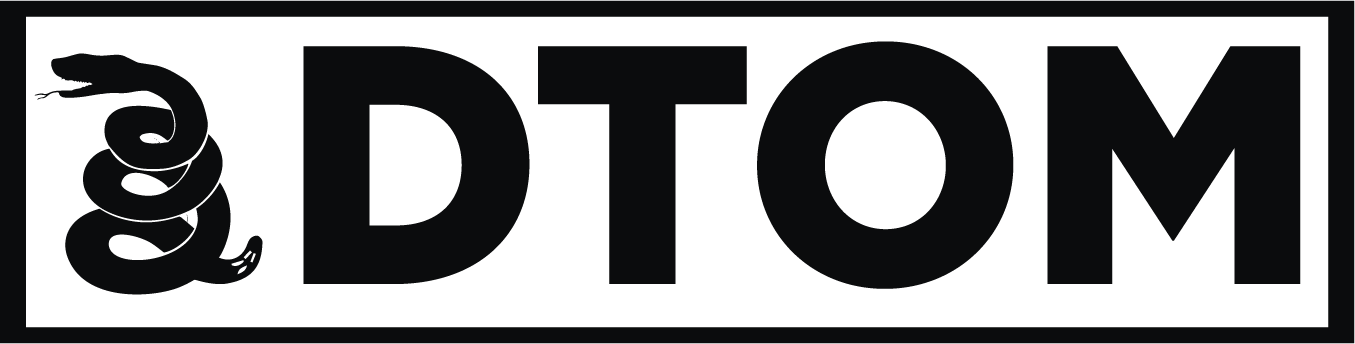 Dtom Logo Black W Snake - Circle (1355x344), Png Download