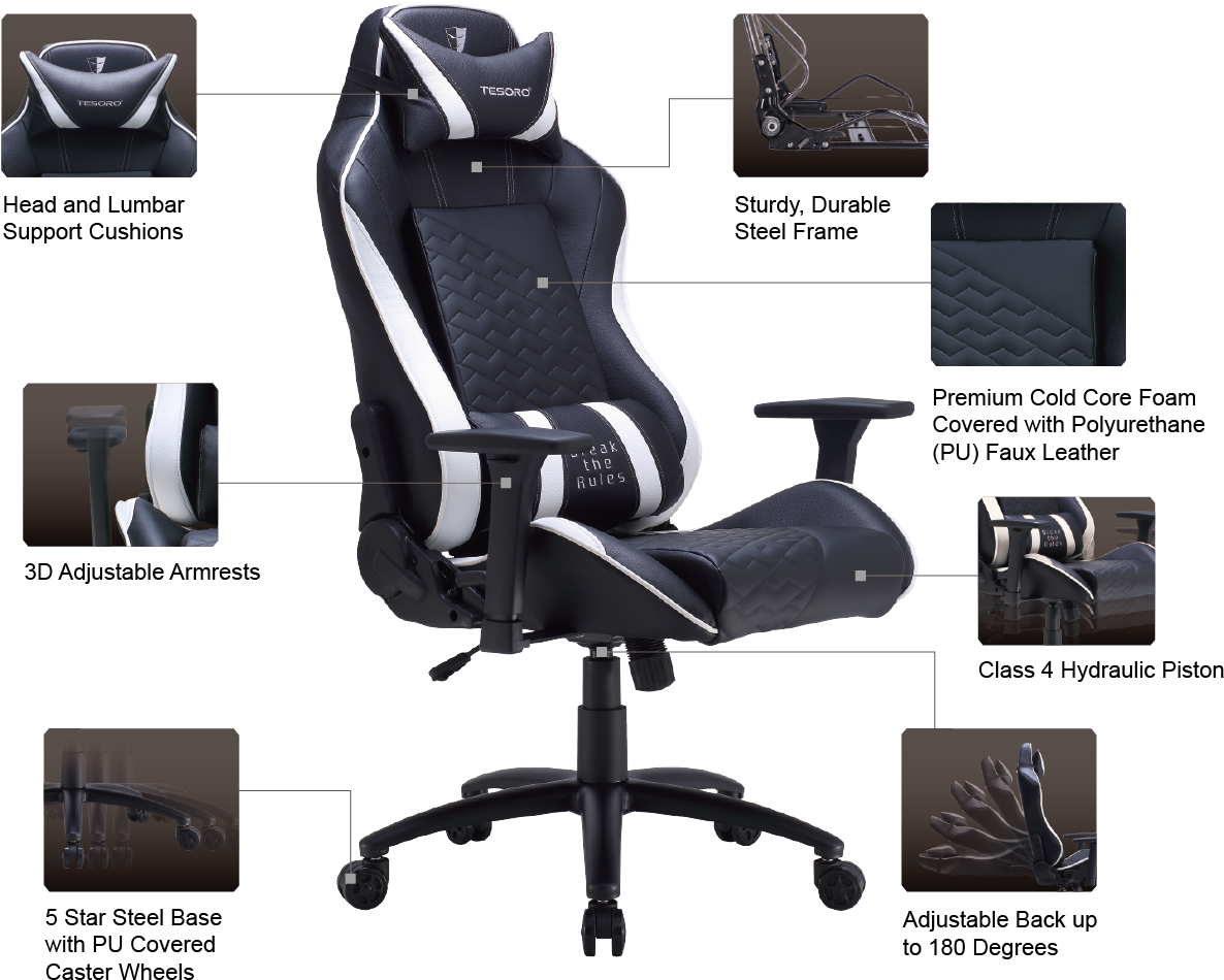 Tesoro Introduces New Zone Balance Gaming Chairs - Tesoro Zone Balance Gaming Chair (1280x1100), Png Download