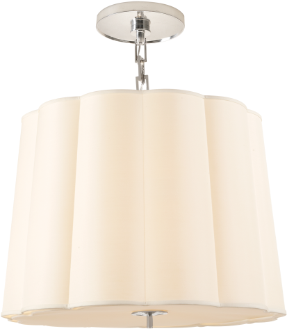 Simple Scallop Large Hanging Shade In Soft Silver With - Pendant Light (480x480), Png Download