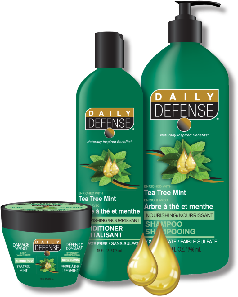 Tea Tree Mint - Daily Defense Shampoo Tea Tree Mint (1024x1001), Png Download