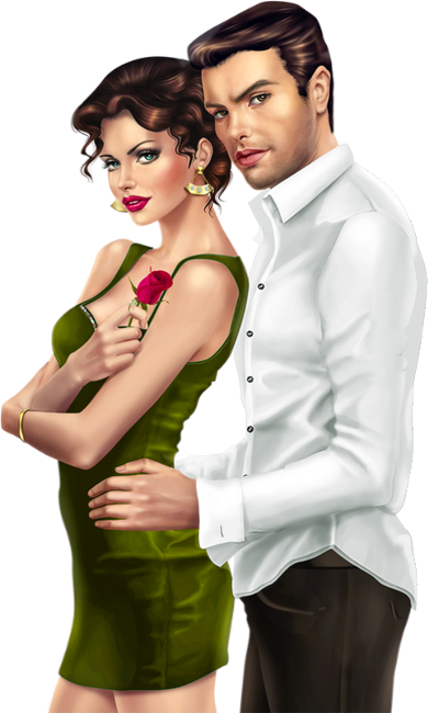 Hot Couple Png (390x650), Png Download