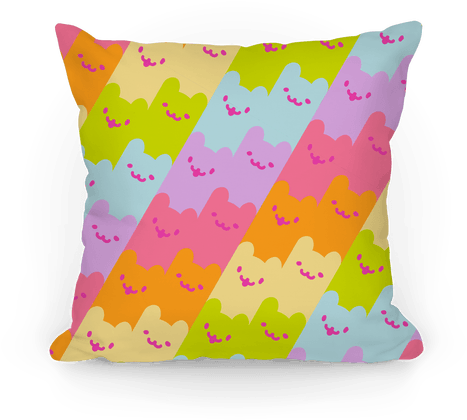 Pastel Rainbow Cats Pillow - Pastel Throw Pillow Png (484x484), Png Download